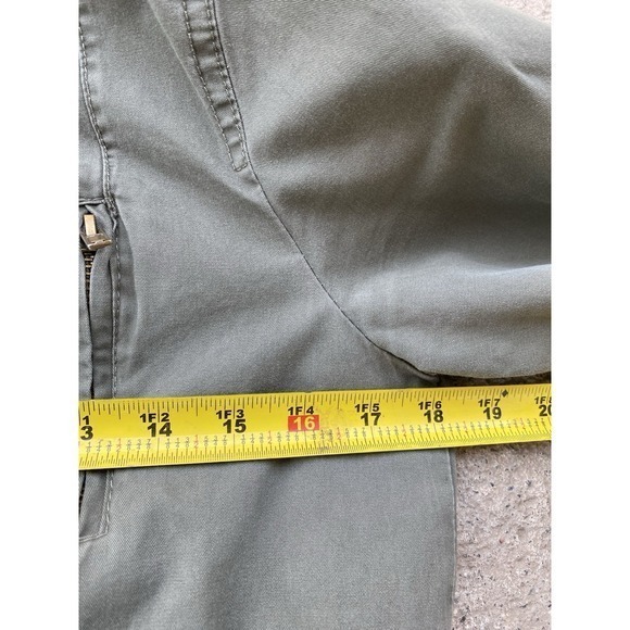 Vintage Ambiance Y2K Womens Size M Hooded Army Green Cotton Utility Jacket Adjus - Picture 9 of 10